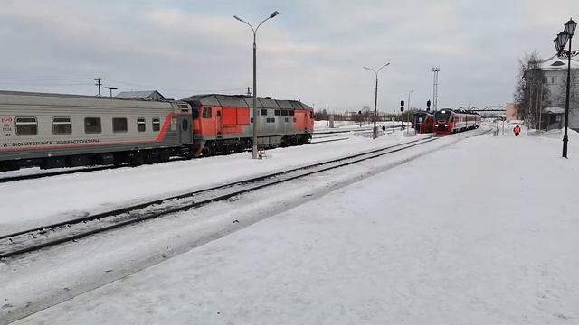 РА3-056 Обозерская - Архангельск прибывает в Архангельск