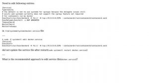 Unix & Linux: docker.service - How to edit systemd service file?