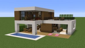 Майнкрафт - Как построить загородный дом с бассейном. Minecraft