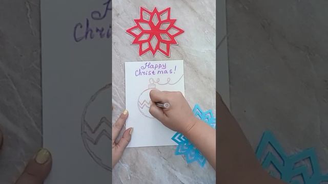 Шар новогодний рисунок, шарик на елку, как нарисовать глиттером #diy #art #christmas #cute #drawing