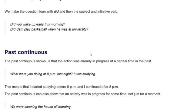 Past continuous and past simple смотреть онлайн