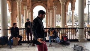 Flamenco dance Plaza de España Seville Spain.