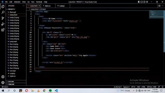 JavaScript 2D game development || Java Institute |  Githmi Hashara