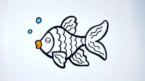 Bolalar uchun baliq rasm chizish /Pисуем картинку рыбки для детей /Draw of a fish for children