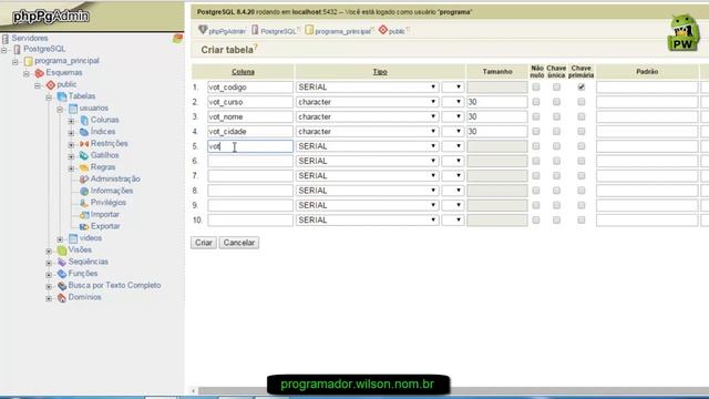 Criando tabela votos PostgreSQL Banco de dados Externo - Java ee - 073 смотреть онлайн