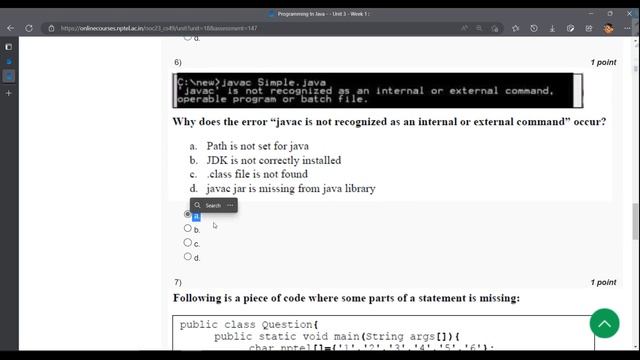 NPTEL PROGRAMMING IN JAVA WEEK 1 ASSIGNMENT ANSWERS | 2023 смотреть онлайн