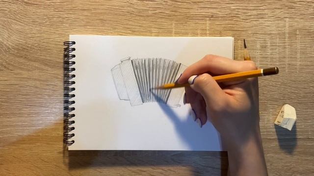 Как нарисовать гармошку карандашом | Рисунок для начинающих поэтапно смотреть онлайн