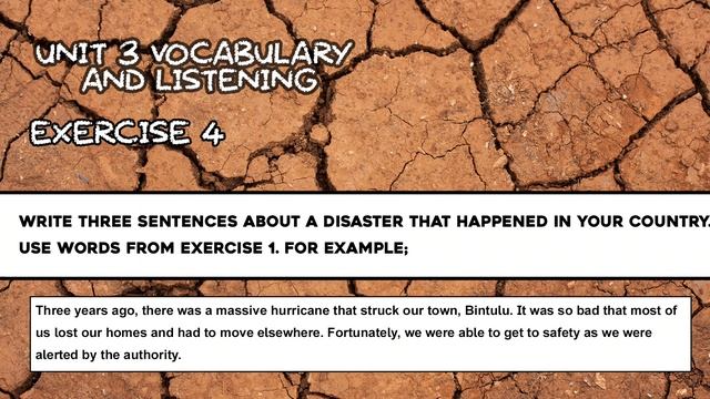 Unit 3 Vocabulary and Listening Natural Disasters