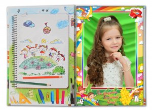 Выпускной альбом с мультифорами для детского сада  РАДУГА  - в альбоме 3 фотографии.