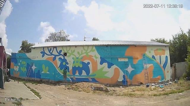 Таймлапс создания арт-объекта. Как рисую графити на стенах.