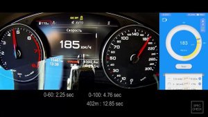 Audi A5 Sportback 45 TFSI (2.0 TFSI) Stage 1 0-100, 0-200 dragy / racelogic acceleration, 402m