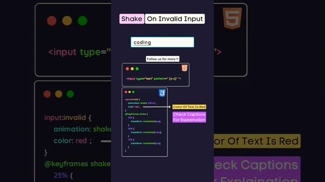 Shake on invalid input #coding #css #trick #html5