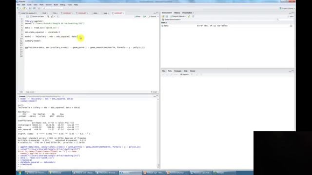 quadratic regression in R смотреть онлайн