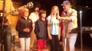 Sophie, Maddie and Kam dancing it up with legendary Beach Boy, Bruce Johnston