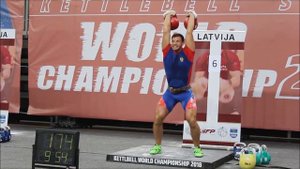 Ivan Markov | New world record in jerk with two 32 kg kettlebells - 176 reps (Latvia, 2018)