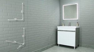 Тумба под раковину "Classica 80" Karlo + Зеркало Лиссабон 700х700 с подсветкой