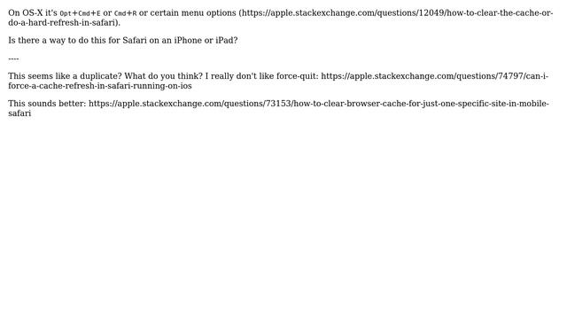 Apple: How to clear the cache or do a hard refresh in mobile Safari? смотреть онлайн