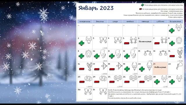 Лунный календарь СТРИЖКИ волос на ЯНВАРЬ 2023. Благоприятные и неблагоприятные дни #календарьстриже