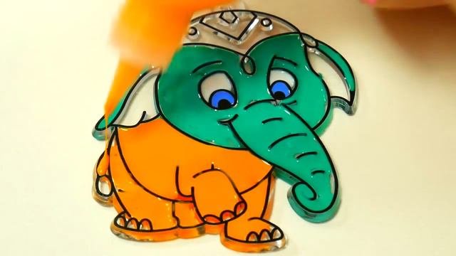 NurseryRhymes| Витражи для детей Раскраска Учим Цвета Животных Слон Дельфин Жираф Учимся считать Уч