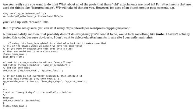 Wordpress: Auto delete attachments that are older than x days смотреть онлайн