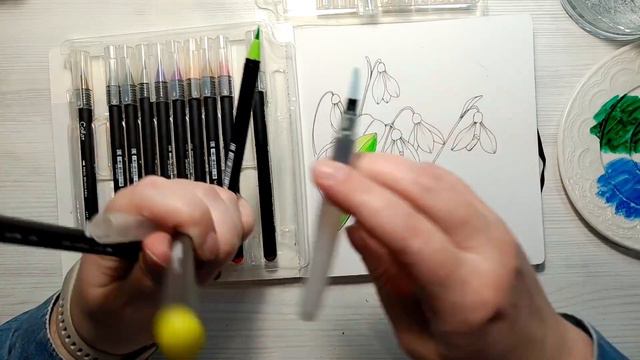 Весенние подснежники аквамаркерами от CoLLart смотреть онлайн