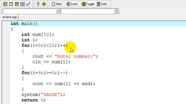 C++ Array - Reverse Display смотреть онлайн