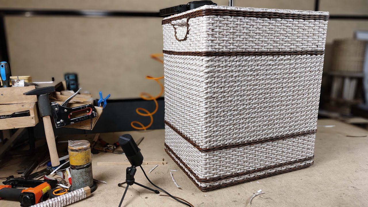 Короб из искусственного ротанга на деревянном каркасе. Обзор. смотреть онлайн