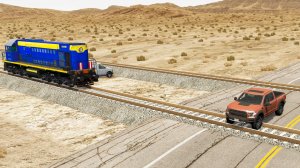Машины против Рельсов в Beamng Drive