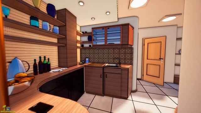 Дизайн и Планировка квартиры в стиле кантри 47m2 . Vakulka Visual Studio. Vladivostok. смотреть онлайн