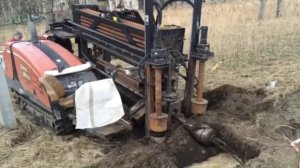 ГНБ бурение.Протягивание трубы.