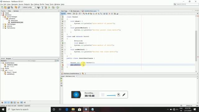 Java inheritance example. смотреть онлайн