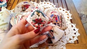 Вышивка крестом: вышитые новогодние игрушки