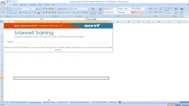 Shelly Cashman Excel 2019 | Module 9: SAM Project 1a #shellycashmanexcel2019 #module9