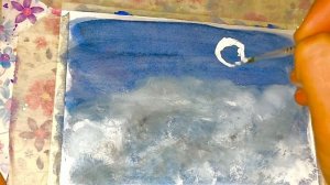 Легко рисуем небо/как нарисовать/акварель/гуашь/красками/рисуем пальцами/ночьное небо