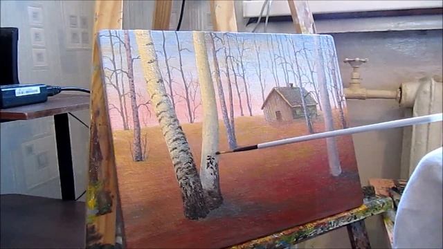 ПРОЦЕСС РИСОВАНИЯ - БЕРЁЗКИ МАСЛОМ смотреть онлайн