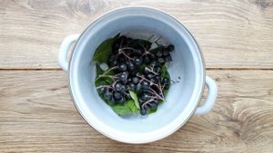 Компот из черноплодной рябины с вишневым листом