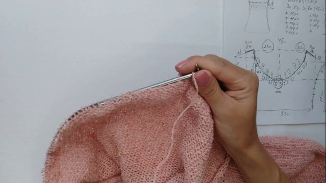 Туника из буретного шелка спицами// Мастер -класс