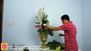 How to make Snapdragon ,Chrysanthemum Flower Arrangement at home ? 149