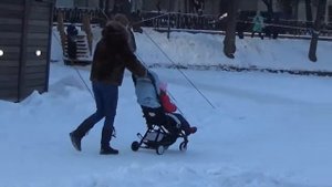 Коляска Аmber plus. Эксплуатация зимой на "отлично"