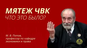 "Мятеж ЧВК. Что это было?" Интервью с М. В. Поповым. 26.06.2023.