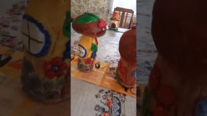 Работы из солёного теста, грибочки -домики!