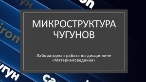 Лабораторная работа "Микроструктура чугунов"
