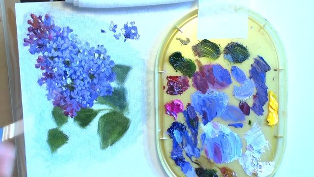?Рисуем сирень маслом поэтапно. Как нарисовать сирень. Уроки масла. Школа рисования Найди себя