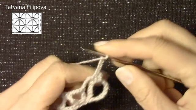 Узор паучки крючком