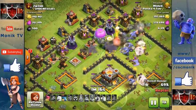 Monik TV Clash of Clans - Titan vs Champion #12, 3 stars, TH11 Max Def, Bowlers смотреть онлайн