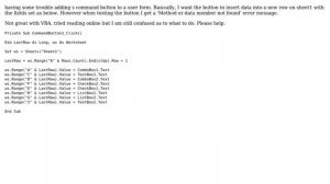 VBA Command Button - Method or data member not found