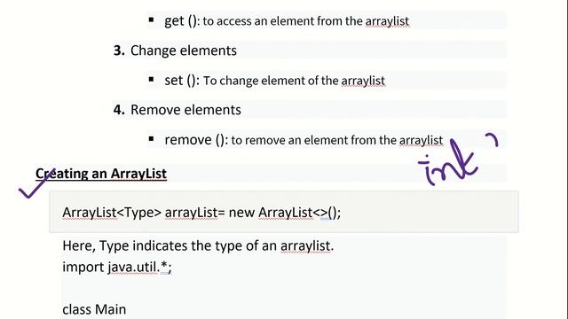 Java ArrayList  class