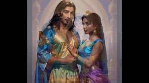 Real Princess Jasmine and Jafar. Fantasy Drawing AI, Neural Network Fanart Cosplay, Relax