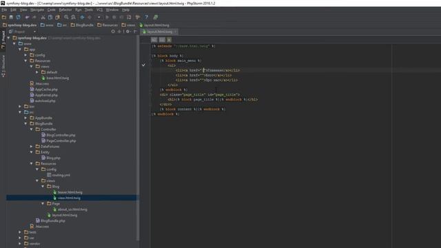 Главное Меню - Symfony 3 Свой Блог (13)