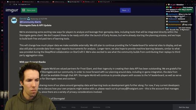 Stormgate restricts API access - promises their own analytic tools - Grubby Reacts смотреть онлайн